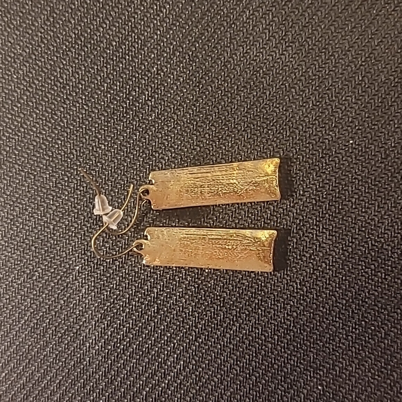 Dangling rectangle earrings (quality costume jewelry) - Picture 5 of 5